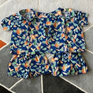 RJC Hawaiian Shirt Pineapples Toddler Button Down Short Set size 4T